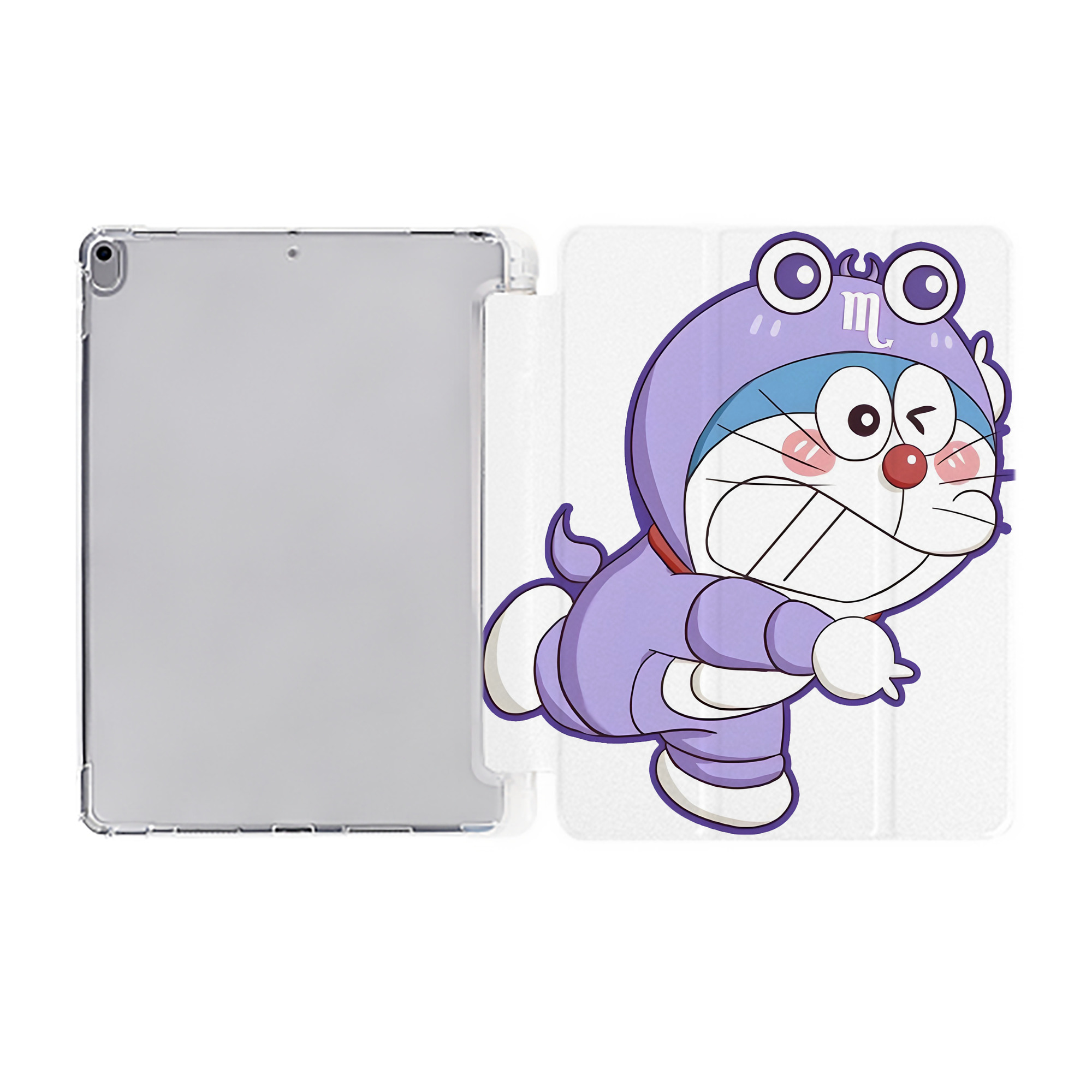 （画像用） ドラえもん Doraemon IPad ケース ペン収納付き 三つ折りスタンド PUレザー×シリコン 対応機種9.5/10.5/10.9インチ